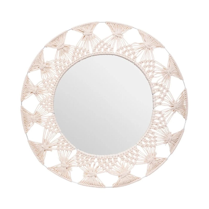 Miroir Mural Design 'Palm Cocktail' 56cm Beige Lin