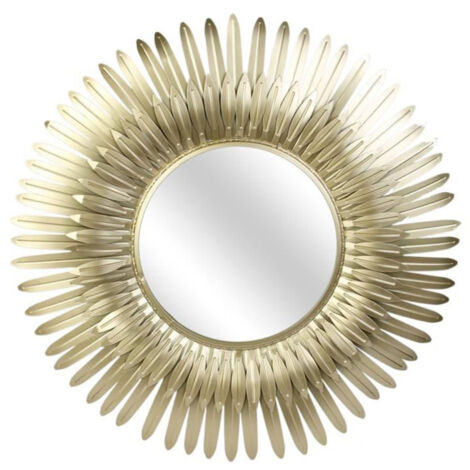 Miroir Mural Design "Plumes" 53cm Or