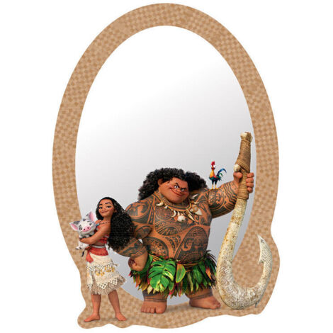 Miroir mural Disney Vaiana 15x21.5 cm – Feuilles d'acrylique – Fixations adhésives incluses – Décoration chambre enfant – Ag Art