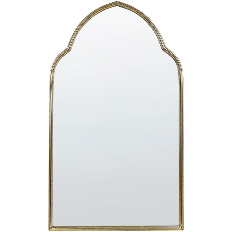 Beliani - Miroir Mural Doré en Métal 58 x 104 cm Pièce d'Accent Glamour Décorative Aconchi