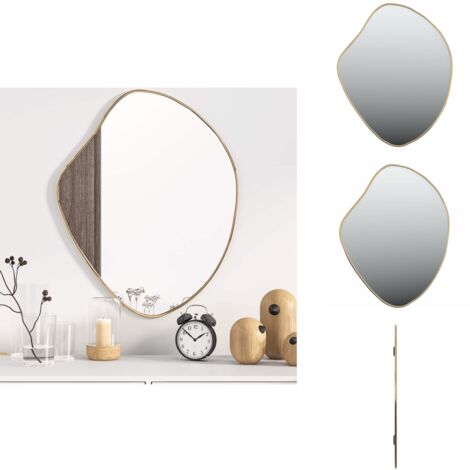 Miroir mural Doré 60x50 cm - Miroir Mural - Miroir Doré - Décoration Murale - Miroir Design - Miroir Salle De Bain