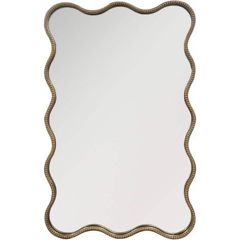 Miroir mural doré design ondulé pour décoration élégante - doré finition élégante