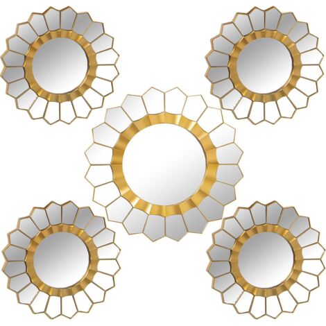 Miroir mural doré élégant et lumineux - Doré lumineux et chaleureux