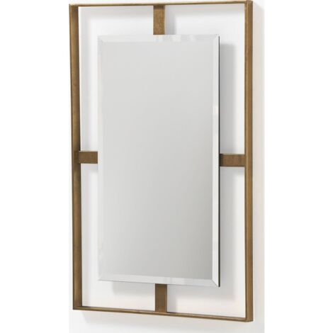 Miroir mural doré en métal design élégant pour intérieur - doré finition vieillie