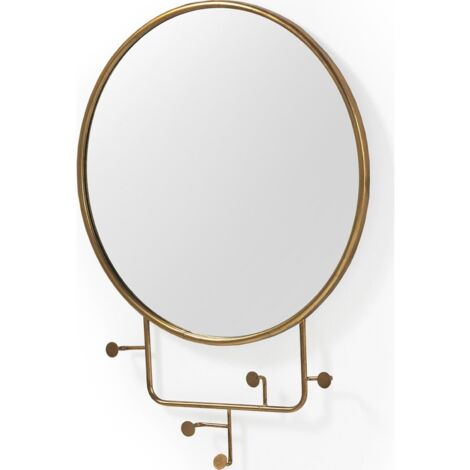Miroir mural doré en métal élégant prêt à suspendre - doré finition mate