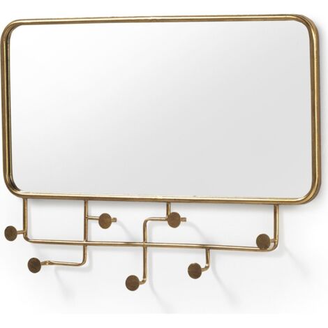 Miroir mural doré en métal style vintage pour intérieur élégant - doré finition vieillie