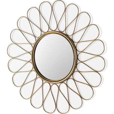Miroir mural doré en métal style vintage prêt à suspendre - doré finition vintage