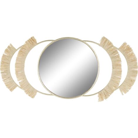 Miroir mural doré franges design pour élégance unique - Doré naturel élégant avec franges