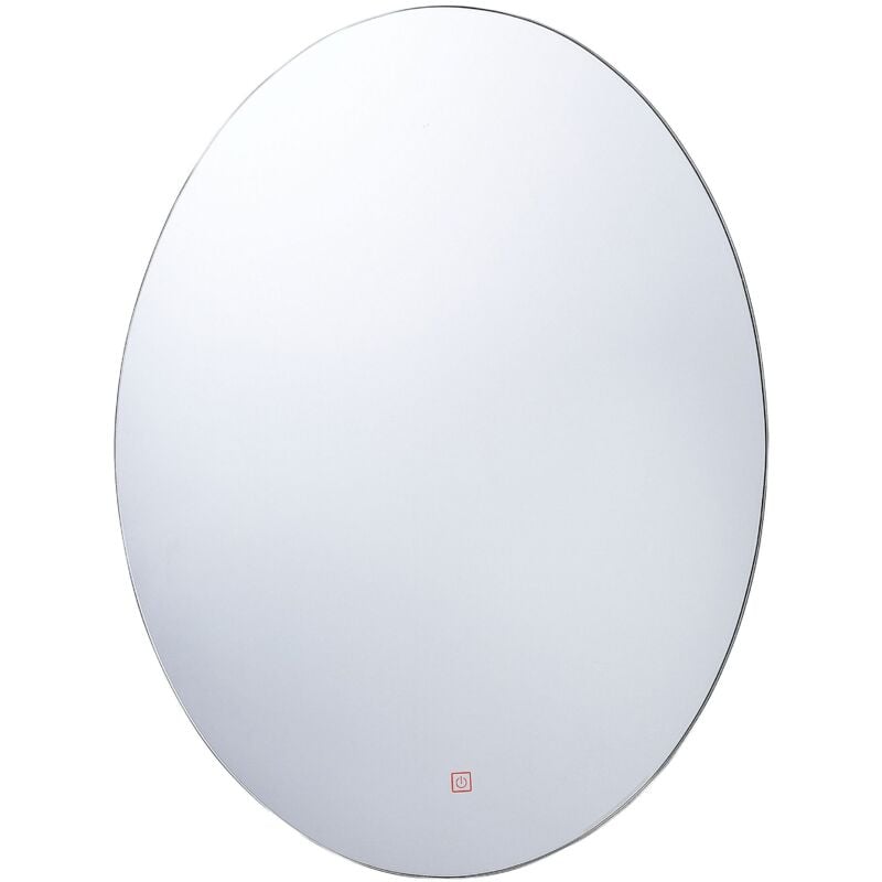 Beliani - Miroir Mural Lumineux Ovale 60 x 80 cm avec Système Anti-Buée Réglage Tactile et led Intégré Idéal pour Salle de Bain Moderne et Minimaliste