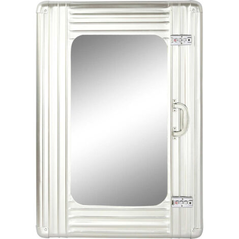 Miroir mural élégance métallique argentée - Argent métallique lumineux