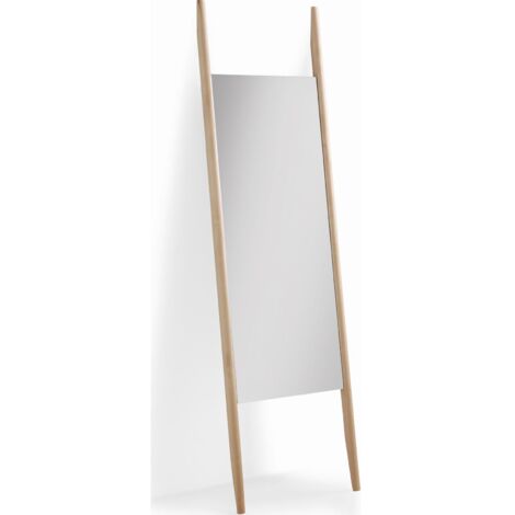 Miroir mural en bois de bouleau naturel style scandinave - bois de bouleau naturel clair