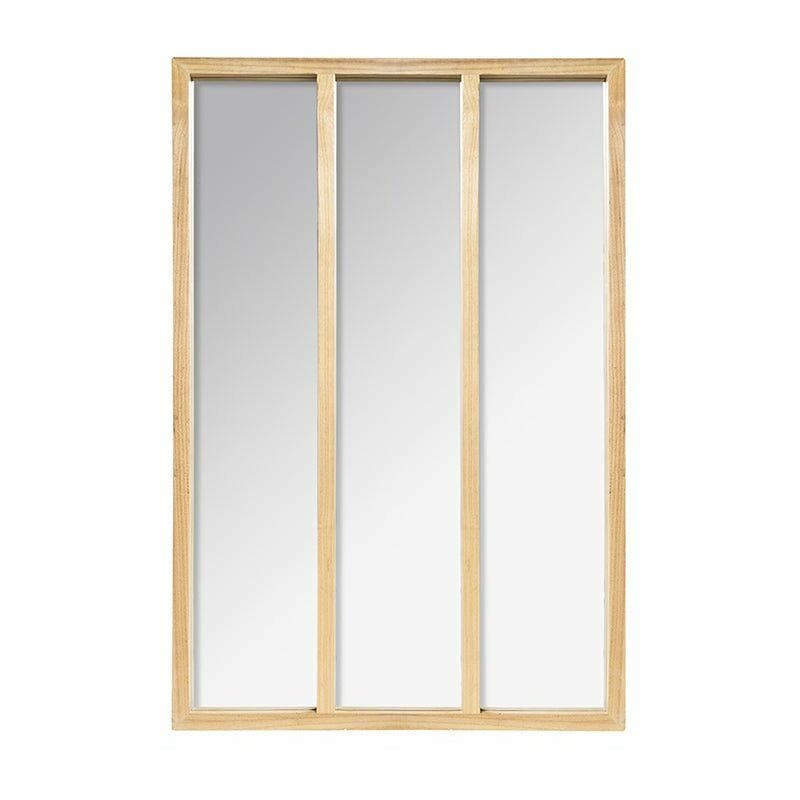 Silumen - Miroir Mural en Bois Rectangle 3 colonnes H.116 cm