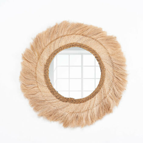 Miroir mural en fibres naturelles de rotin Wabi Home