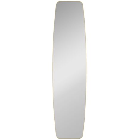 Miroir mural en métal doré, 160 x 40 x 3 cm, miroir décoratif à suspendre pour couloir