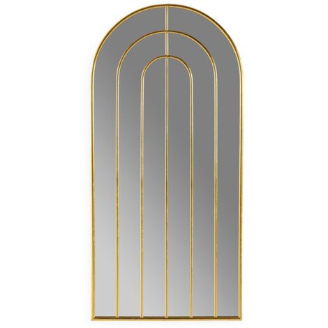 Miroir mural en métal doré TOKA – L 72 x H 150cm