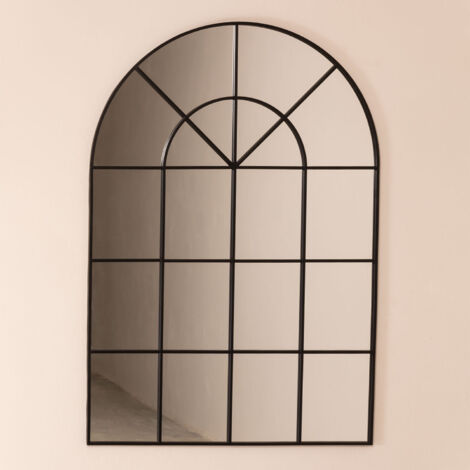 Miroir Mural en Métal Effet Fenêtre (135x92 cm) Paola SKLUM - Noir
