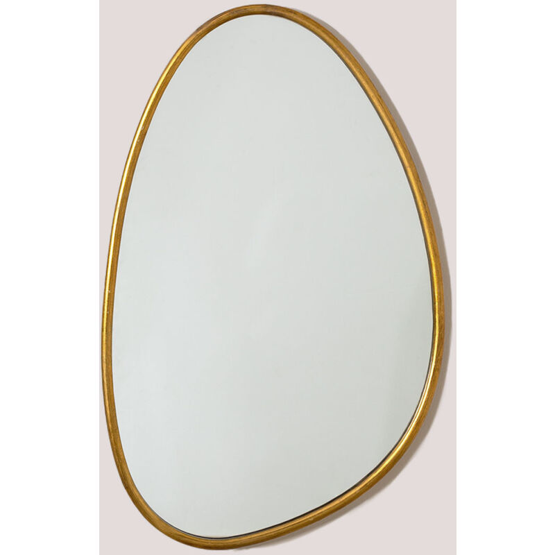 Sklum - Miroir mural en métal Flora Fer - MDF Doré - Doré