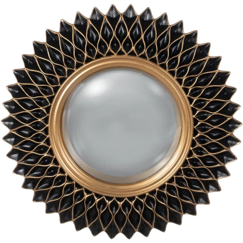 Miroir mural en résine dorée et patinée