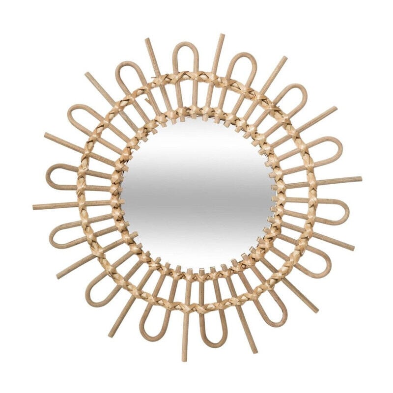Miroir Mural en Rotin 'Soleil' 50cm Naturel
