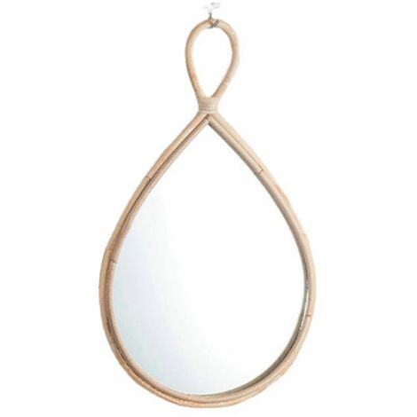 Miroir mural en rotin style rétro, tissé à la main, idéal pour la décoration de la chambre ou du salon. Idée cadeau.
