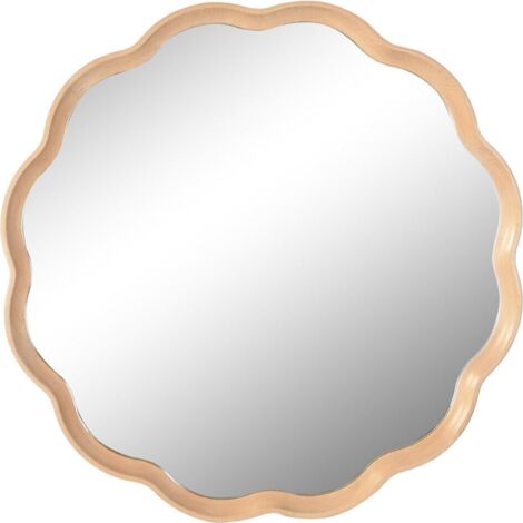 Miroir mural en verre et chêne naturel style urbain élégant - Chêne naturel et verre argenté