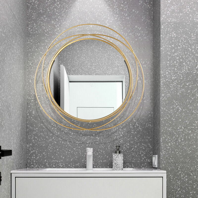 Miroir mural fer rond cadre décoration miroir mural miroir mural salon chambre bureau décoration de la maison