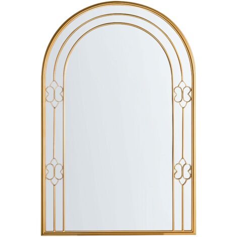Miroir Mural Décoratif Guayaquil WOMO-DESIGN Rond 65 Cm Dor En Aluminium Pi Ce Unique En Verre