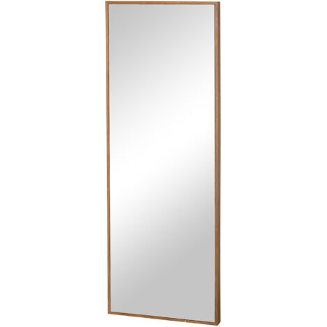 Miroir mural haut en bois de pin, cadre en pin massif, 45x125x4,8 cm, idéal pour décoration intérieure