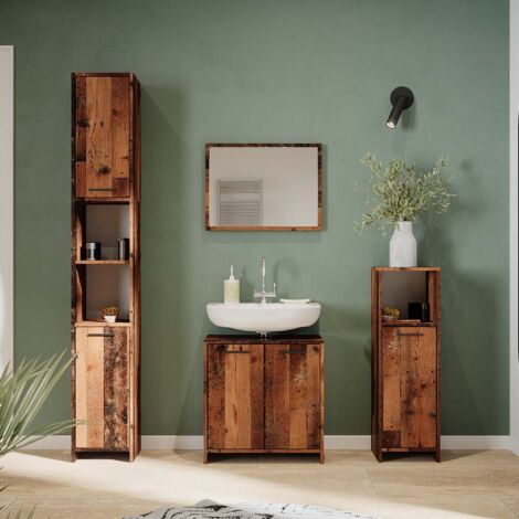 Miroir mural Kiko, Chêne rustique, 45 x 60 cm, Vicco