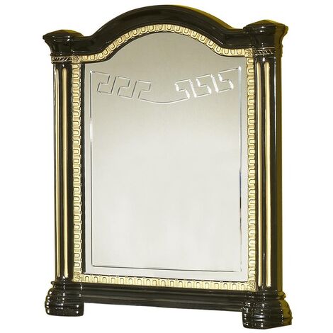 Miroir mural laqué noir et doré Savana 94cm