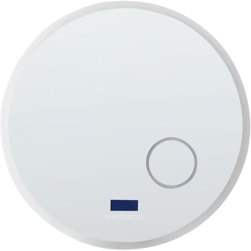 Miroir Mural LED Moderne Rond Salle de Bain avec Bluetooth 80 x 80 cm Argenté Fixin