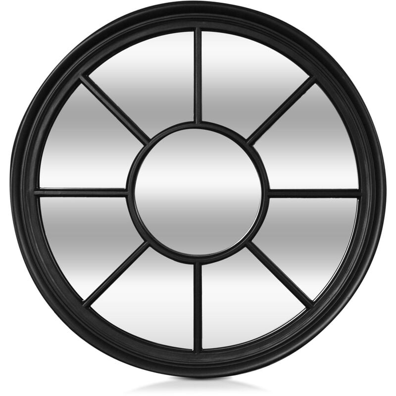 Casa Chic - Miroir mural - leeds by Blumfeldt - cadre en bois véritable - 90 cm - noir