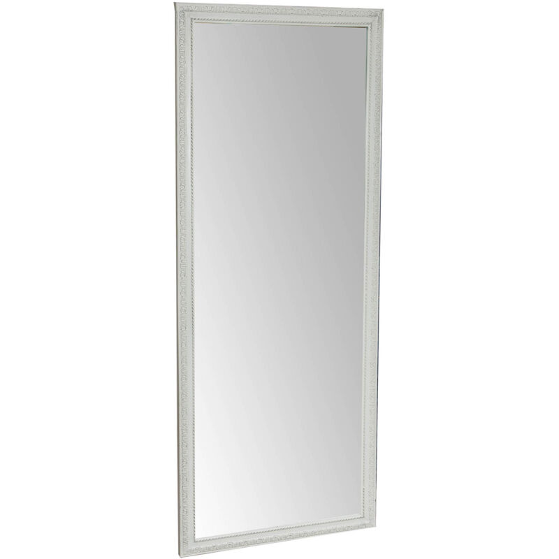 Biscottini - Miroir mural long Miroir de salle de bain pour maquillage Miroir de chambre large Miroir à cadre blanc Miroir suspendu