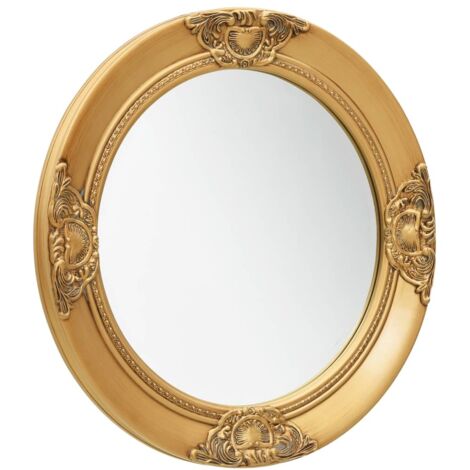 Miroir mural Luxueux, Miroir chambre, 50 cm Doré OIB1646E
