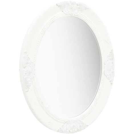 Miroir mural Luxueux, Miroir chambre, 50x60 cm Blanc OIB1596E