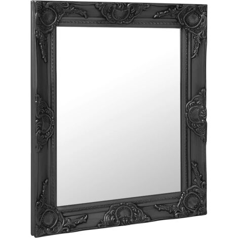 Miroir mural Luxueux, Miroir chambre, 50x60 cm Noir OIB4836E