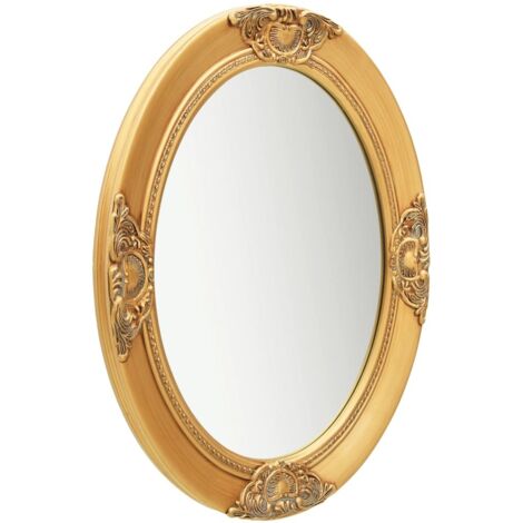 Miroir mural Luxueux, Miroir chambre, 50x70 cm Doré OIB1351E