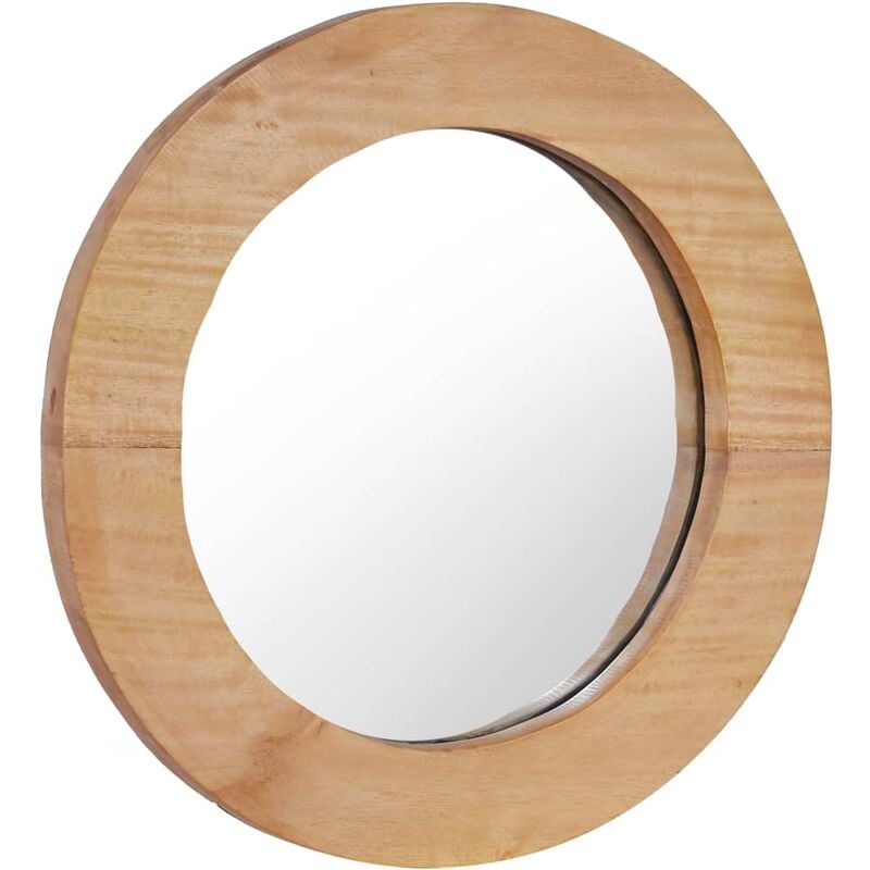 Miroir mural Luxueux, Miroir pour salle de bain, 40 cm Teck Rond OIB4975E - Brun