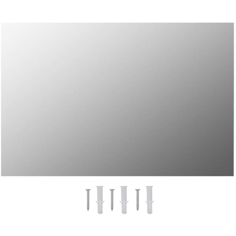 Miroir mural Luxueux, Miroir pour salle de bain, 60 x 40 cm Rectangulaire Verre OIB6486E - Argent