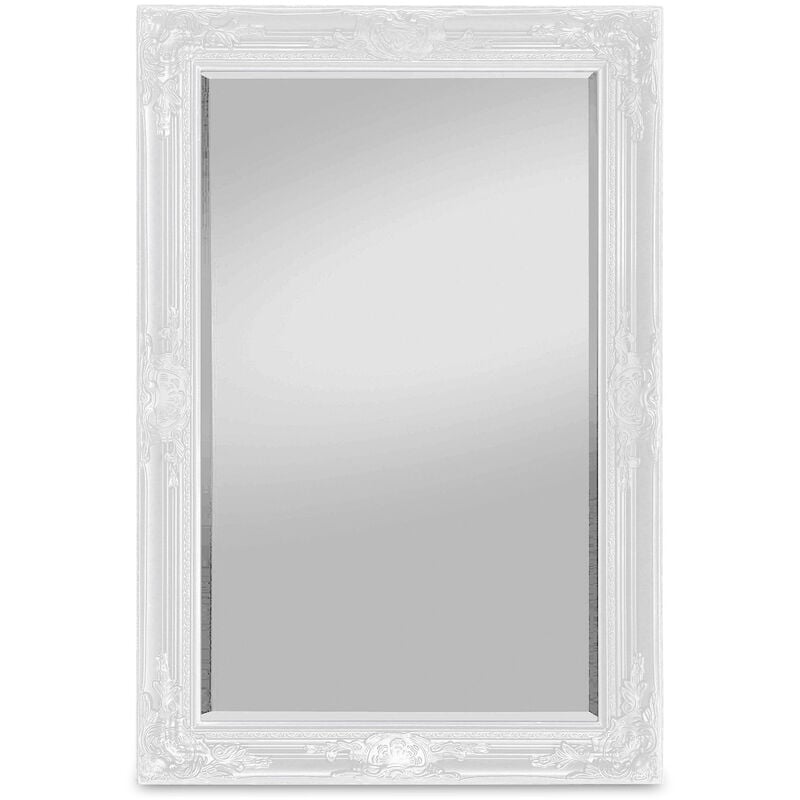 Casa Chic - Miroir mural - manchester by Blumfeldt - cadre en bois massif - 90 x 60 cm - blanc