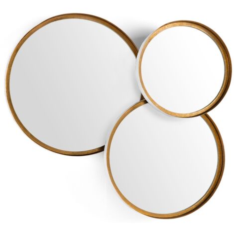 Miroir mural métal blanc et doré Alma