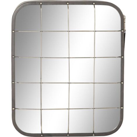 miroir mural métal noir et doré style loft industriel chic - noir métal et doré élégant