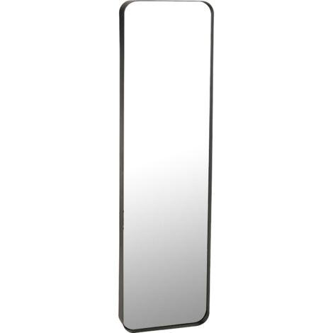 Miroir mural métal noir style industriel chic pour entrée moderne - Noir métal marron foncé