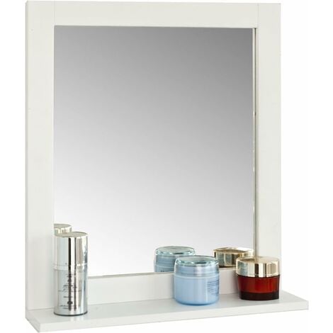 Miroir Mural Meuble Salle de Bain avec 1 étage Plateau -Gris Clair,SoBuy® FRG129-HG
