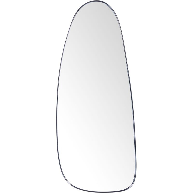 Beliani - Miroir Mural Minimaliste à Suspendre en Métal Noir 39 x 95 cm Cadre en Métal Forme Ovale Cergy
