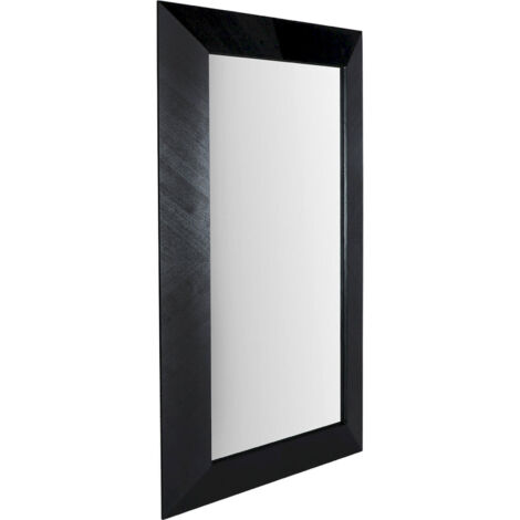 Miroir mural minimaliste en bois de frêne noir et mdf élégant - Noir bois de frêne foncé