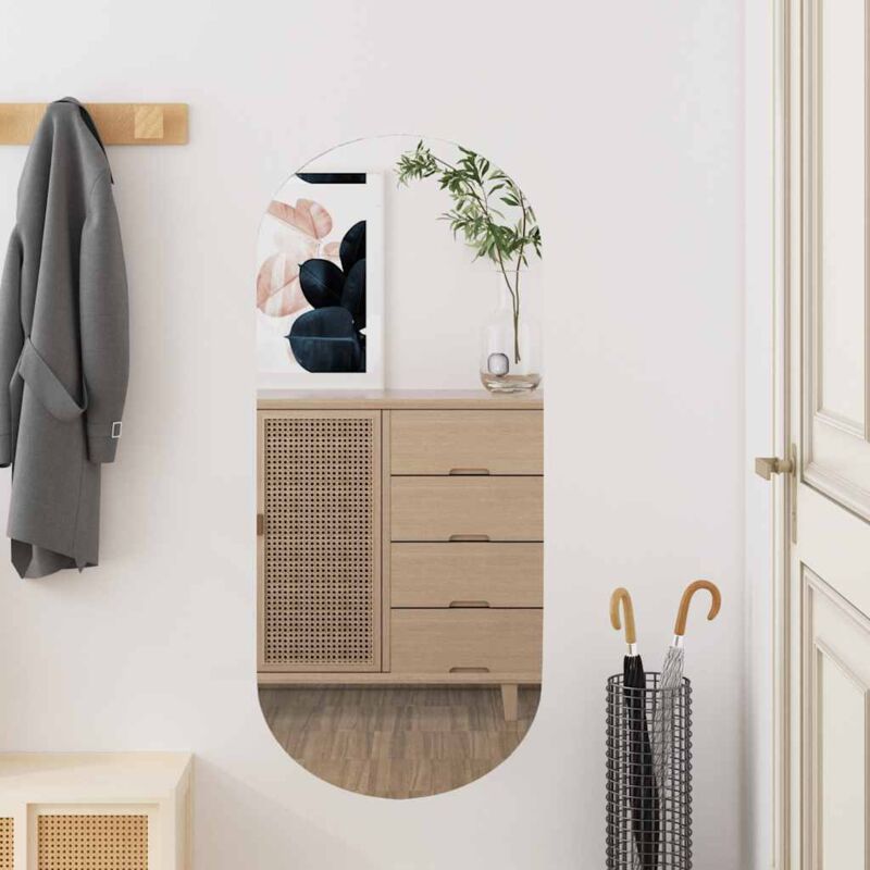 Miroir mural Miroir déco pour Salle de bain Salon Chambre ou Dressing 35x80 cm Verre Ovale 32529