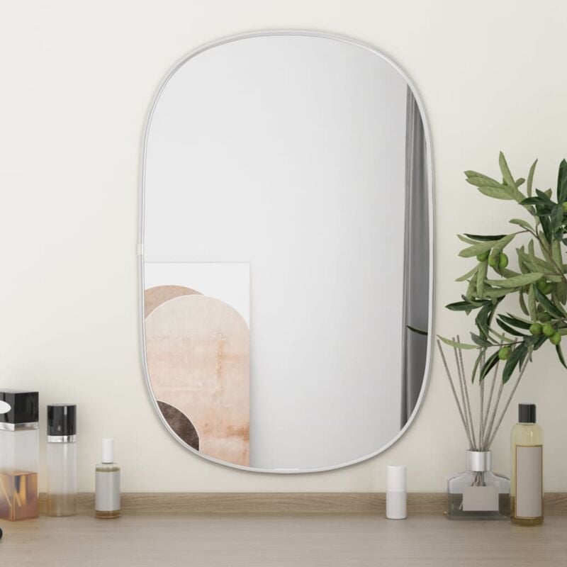 Maison Chic - Miroir mural Miroir déco pour Salle de bain Salon Chambre ou Dressing Argenté 60x40 cm 27969