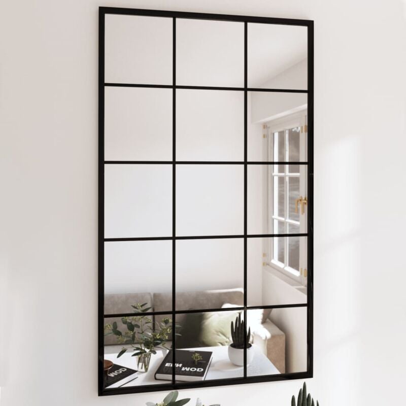 Maison Chic - Miroir mural Miroir déco pour Salle de bain Salon Chambre ou Dressing Noir 100x60 cm Métal 43543