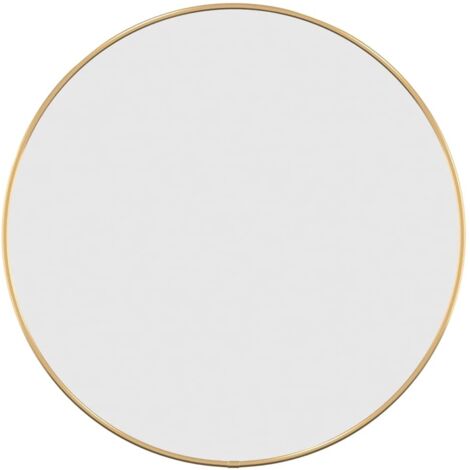 Miroir mural - Miroir de maquillage mural pour Salon,Chambre,Design Moderne Doré Ø 50 cm Rond -80009